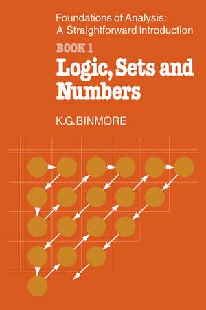 The Foundations of Analysis: A Straightforward Introduction: Book 1 Logic, Sets and Numbers de K. G. Binmore