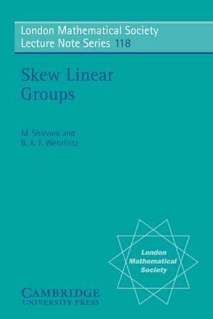 Skew Linear Groups de M. Shirvani