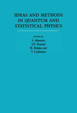 Ideas and Methods in Quantum and Statistical Physics de Sergio Albeverio