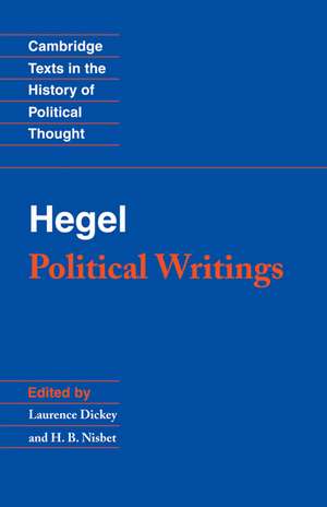 Hegel: Political Writings de Georg Wilhelm Fredrich Hegel