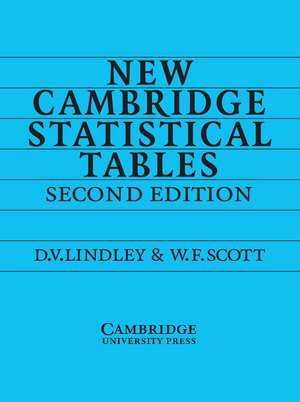 New Camb Statistical Tables 2ed de D. V. Lindley