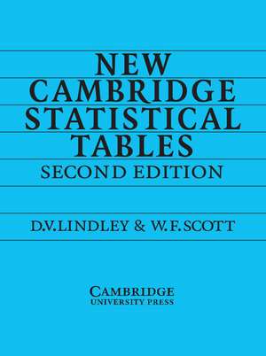 New Cambridge Statistical Tables de D. V. Lindley