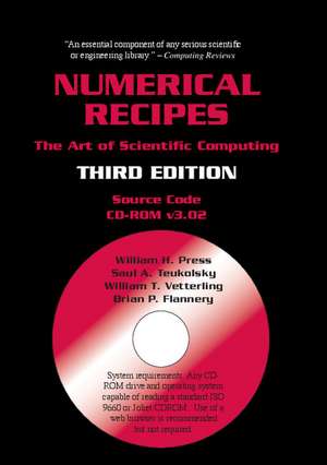 Numerical Recipes Source Code CD-ROM 3rd Edition: The Art of Scientific Computing de William H. Press