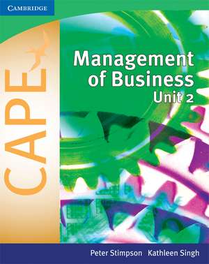 Management of Business for CAPE® Unit 2: Volume 2 de Peter Stimpson