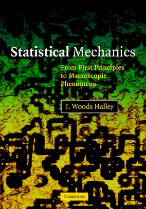 Statistical Mechanics: From First Principles to Macroscopic Phenomena de J. Woods Halley