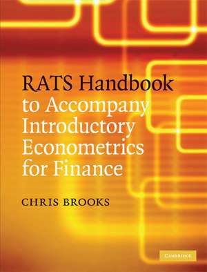 RATS Handbook to Accompany Introductory Econometrics for Finance de Chris Brooks