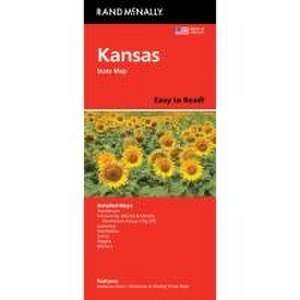 Kansas Easy to Read State Map de Rand Mcnally