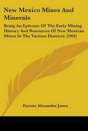 New Mexico Mines And Minerals de Fayette Alexander Jones