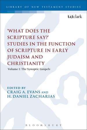 What Does the Scripture Say?' Studies in the Function of Scripture in Early Judaism and Christianity: Volume 1: The Synoptic Gospels de Dr. Craig A. Evans