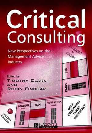 Critical Consulting – New Perspectives on the Management Advice Industry de T. Clark