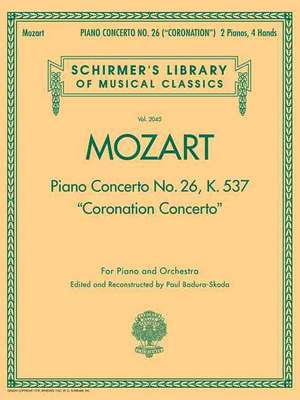 Piano Concerto No. 26, K. 537 ("Coronation Concerto"): Nfmc 2014-2016 Selection for Piano and Orchestra Reduction for Two Pianos de Amadeus Mozart Wolfgang