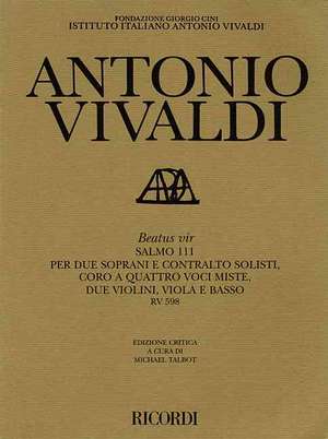 Beatus Vir Rv598: Critical Edition Score de Antonio Vivaldi