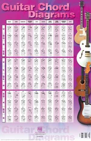 Guitar Chord Diagrams: 22 Inch. X 34 Inch. Poster de Hal Leonard Publishing Corporation