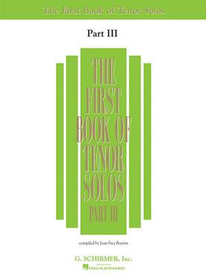 First Book of Tenor Solos - Part III de Joan Frey Boytim