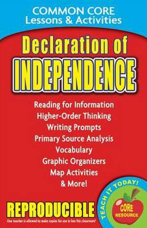 Declaration of Independence Common Core Lessons & Activities de Carole Marsh