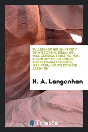 Liquor Potassii Arsenitis de H. A. Langenhan