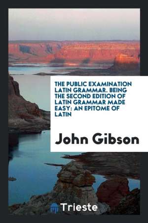 The Public Examination Latin Grammar. Being the Second Edition of Latin Grammar Made Easy: An Epitome of Latin de John Gibson