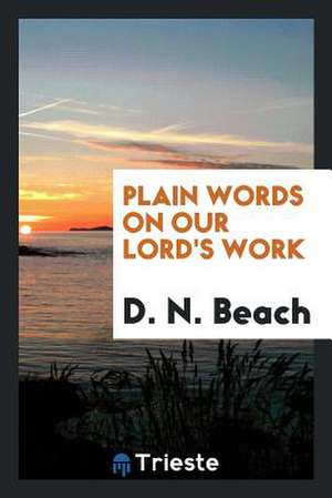 Plain Words on Our Lord's Work de D. N. Beach