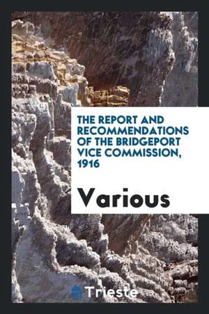 The Report and Recommendations of the Bridgeport Vice Commission, 1916 de Various