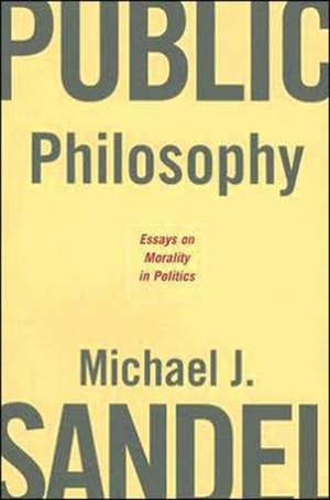 Public Philosophy – Essays on Morals in Politics de Michael J Sandel