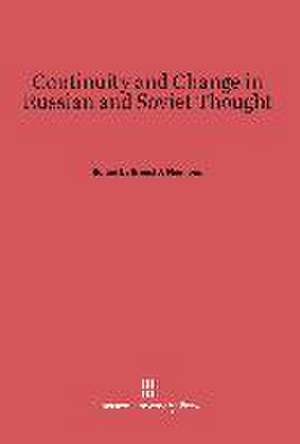 Continuity and Change in Russian and Soviet Thought de Ernest J. Simmons