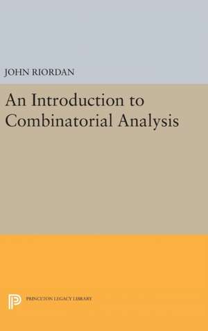 An Introduction to Combinatorial Analysis de John Riordan