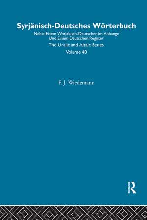 Syrjanisch-Deutches Worterbuch de F. J. Wiedemann