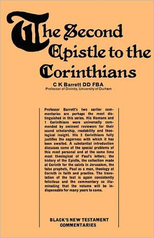 Second Epistle to the Corinthians de C. K. Barrett