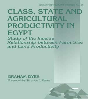 Class, State and Agricultural Productivity in Egypt: Study of the Inverse Relationship between Farm Size and Land Productivity de Graham Dyer