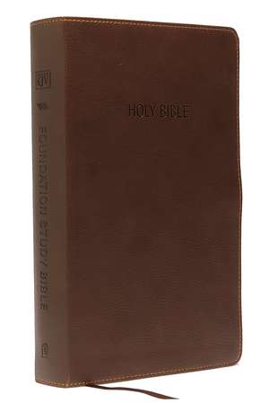 KJV, Foundation Study Bible, Leathersoft, Brown, Red Letter: Holy Bible, King James Version de Thomas Nelson