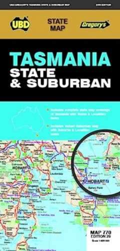 Tasmania State & Suburban Map 770 29th ed de UBD Gregory's