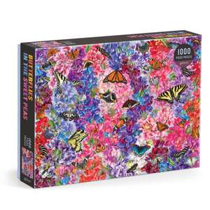 Troy Litten Butterflies In the Sweet Peas 1000 Piece Puzzle de Galison