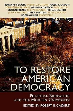 To Restore American Democracy