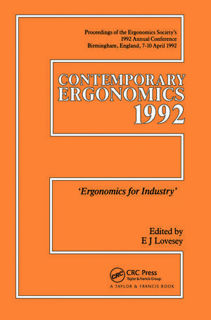 Contemporary Ergonomics: Ergonomics For Industry de E. J. Lovesay