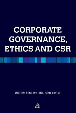 Corporate Governance Ethics and CSR de Justine Simpson