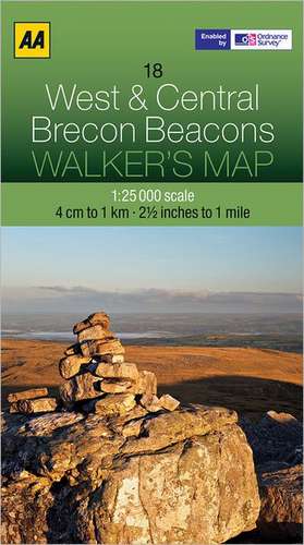 Walker's Map West & Central Brecon Beacons: Edinburgh & the Pentland Hills de AA Publishing