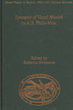 Synopsis of Vocal Musick by A.B. Philo-Mus. de Rebecca Herissone