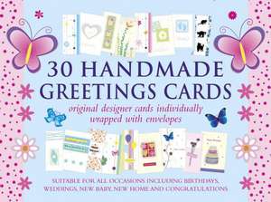 30 Handmade Greetings Cards (Blue/Pink Box): Original Designer Cards Individually Warpped with Envelopes (Boxed Set) de Peony Press