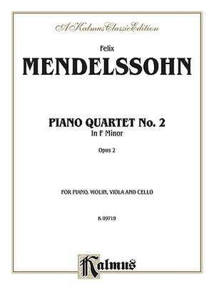 Piano Quartets, Op. 2 de Felix Mendelssohn