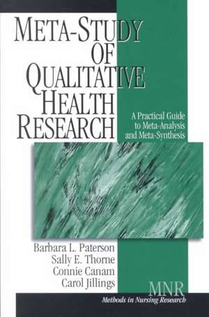 Meta-Study of Qualitative Health Research: A Practical Guide to Meta-Analysis and Meta-Synthesis de Barbara L. Paterson