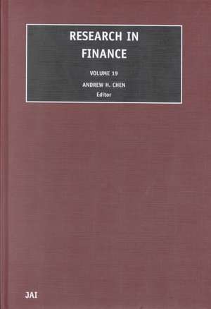 Research in Finance de Andrew H. Chen