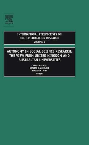 Autonomy in Social Science Research – The View from United Kingdom and Australian Universities de Carole Kayrooz