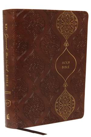 KJV, Journal the Word Bible, Leathersoft, Brown, Red Letter, Comfort Print: Reflect, Journal, or Create Art Next to Your Favorite Verses de Thomas Nelson