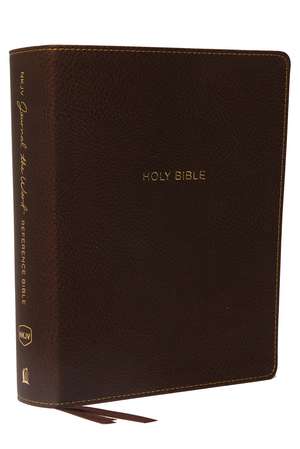 NKJV, Journal the Word Reference Bible, Leathersoft, Brown, Red Letter, Comfort Print: Let Scripture Explain Scripture. Reflect on What You Learn. de Thomas Nelson