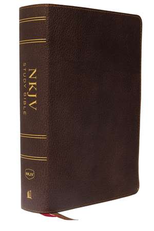 NKJV Study Bible, Premium Calfskin Leather, Brown, Full-Color, Comfort Print: The Complete Resource for Studying God’s Word de Thomas Nelson