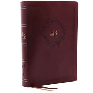 The KJV, Open Bible, Leathersoft, Burgundy, Thumb Indexed, Red Letter, Comfort Print: Complete Reference System de Thomas Nelson