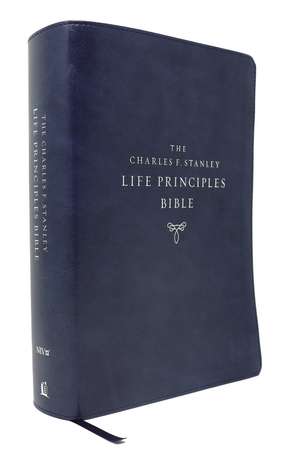 NIV, Charles F. Stanley Life Principles Bible, 2nd Edition, Leathersoft, Blue, Thumb Indexed, Comfort Print: Growing in Knowledge and Understanding of God Through His Word de Charles F. Stanley