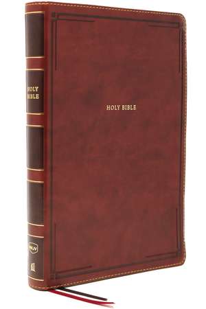 NKJV Holy Bible, Giant Print Thinline Bible, Brown Leathersoft, Thumb Indexed, Red Letter, Comfort Print: New King James Version de Thomas Nelson