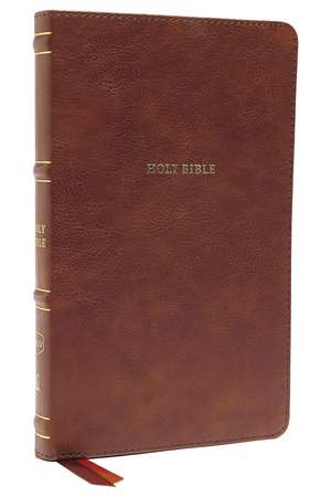 NKJV, Thinline Bible, Leathersoft, Brown, Thumb Indexed, Red Letter, Comfort Print: Holy Bible, New King James Version de Thomas Nelson