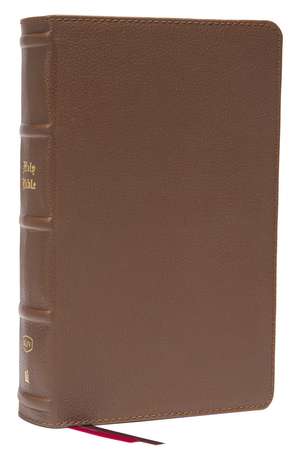 KJV Large Print Single-Column Bible, Personal Size with End-of-Verse Cross References, Brown Genuine Leather, Red Letter, Comfort Print: King James Version: Holy Bible, King James Version de Thomas Nelson